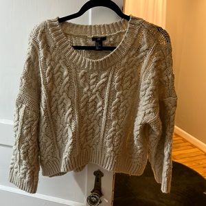 H&M cropped cream sweater